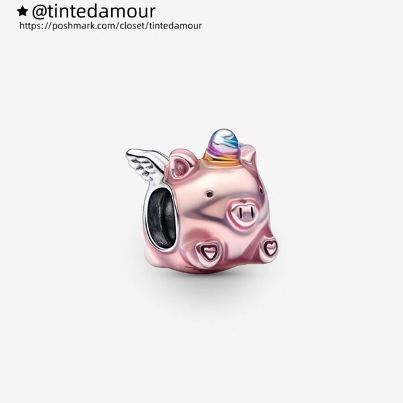 Pandora Flying Unicorn Pig Charm|Pendant - Picture 1 of 2